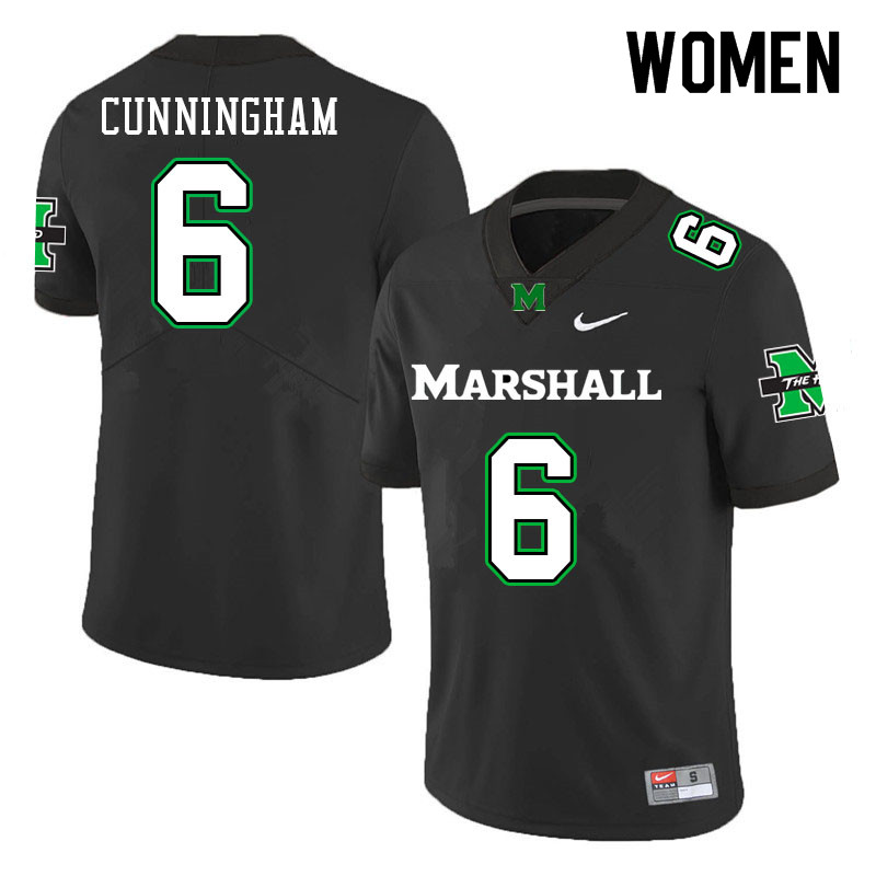 Women #6 Cade Cunningham Marshall Thundering Herd College Football Jerseys Sale-Black